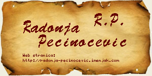 Radonja Pečinoćević vizit kartica